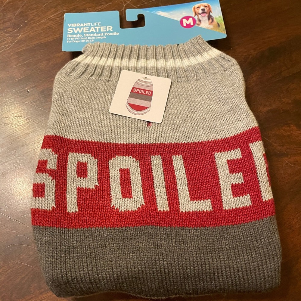 Medium Dog sweater . “Spoiled”